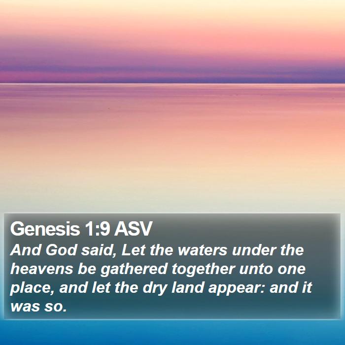 Genesis 1:9 ASV Bible Study