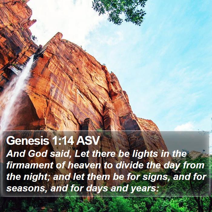 Genesis 1:14 ASV Bible Study