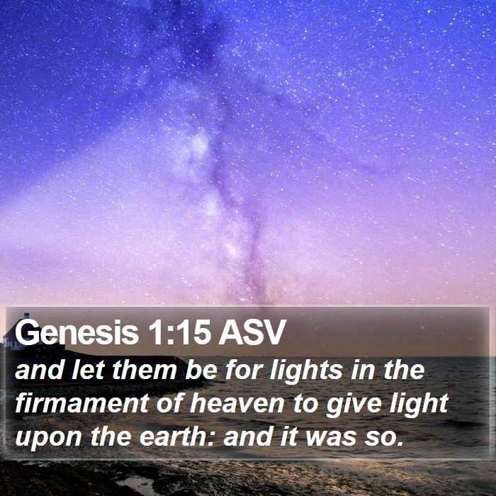 Genesis 1:15 ASV Bible Study