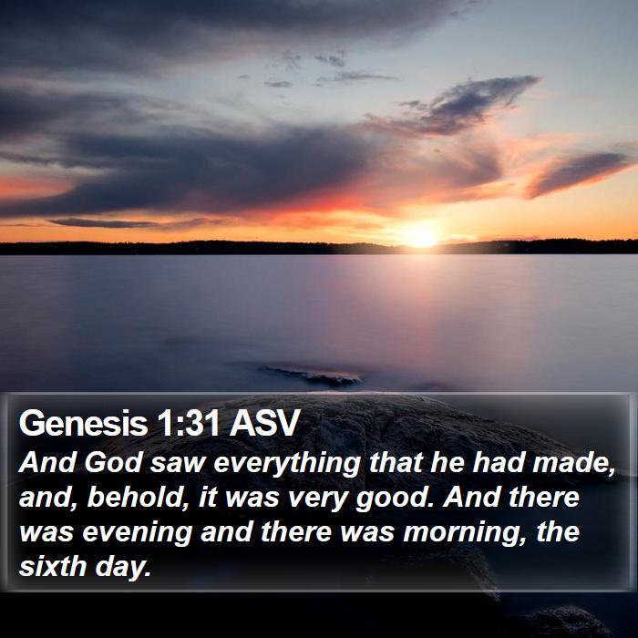 Genesis 1:31 ASV Bible Study