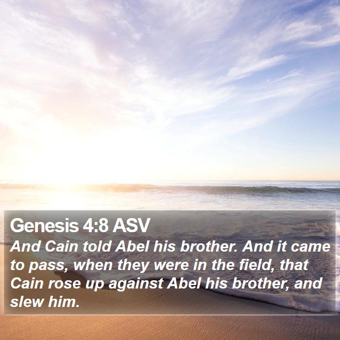 Genesis 4:8 ASV Bible Study