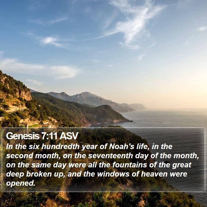 Genesis 7:11 ASV Bible Study