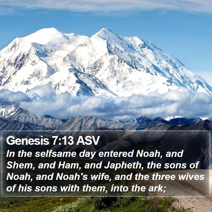 Genesis 7:13 ASV Bible Study