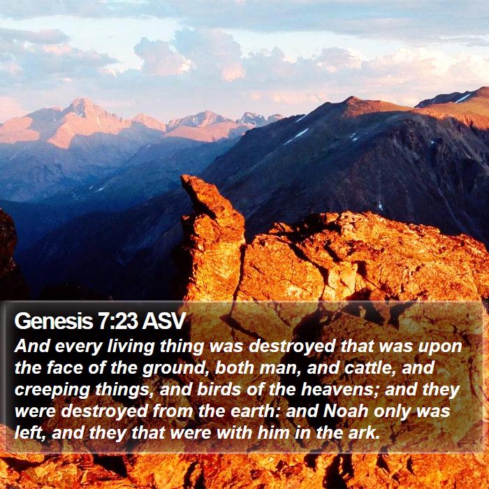 Genesis 7:23 ASV Bible Study