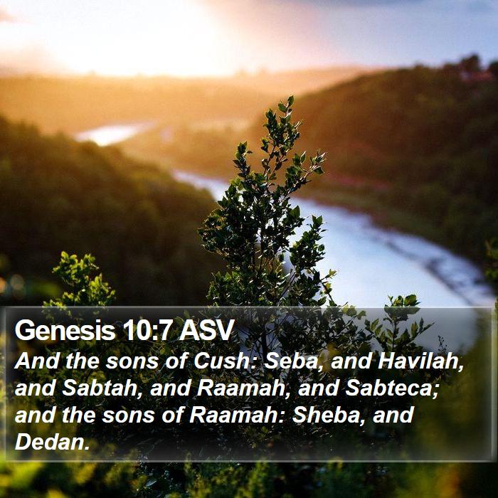 Genesis 10:7 ASV Bible Study