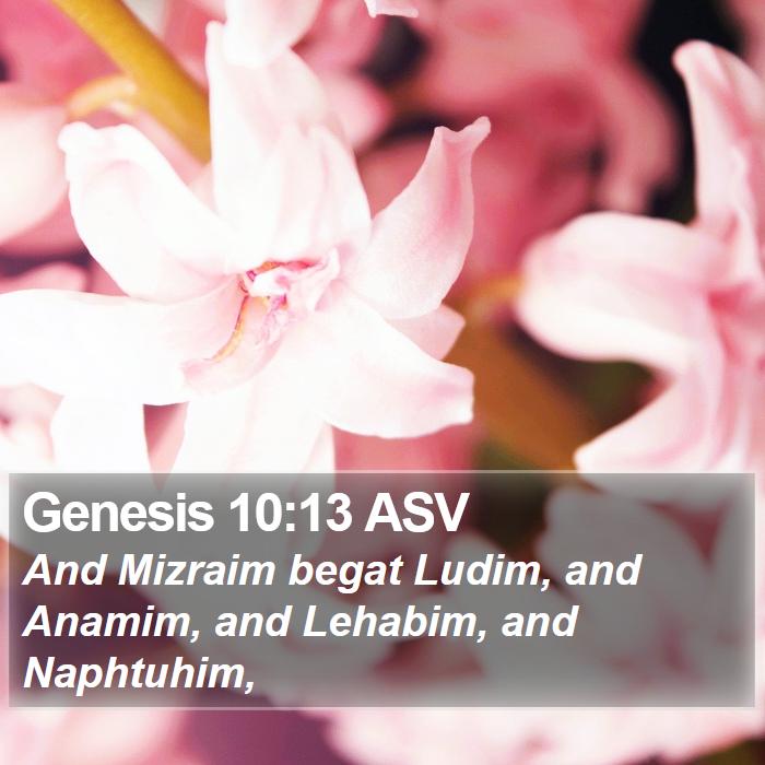 Genesis 10:13 ASV Bible Study