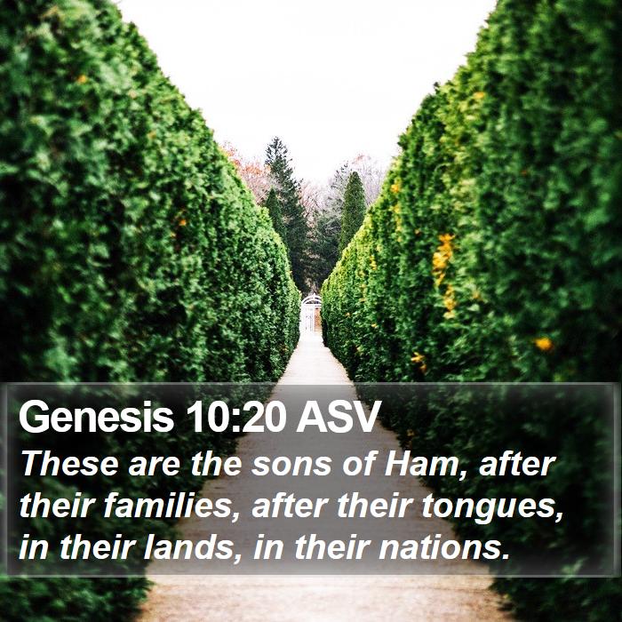 Genesis 10:20 ASV Bible Study