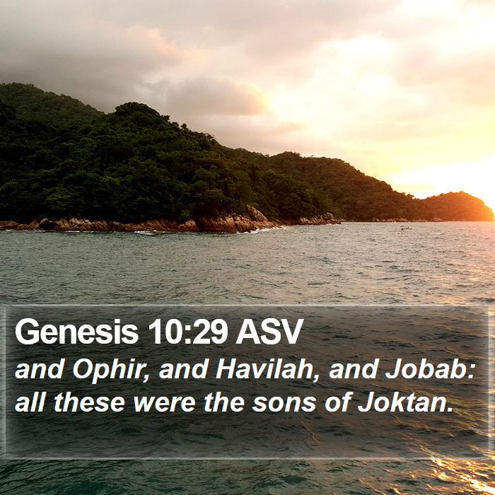 Genesis 10:29 ASV Bible Study