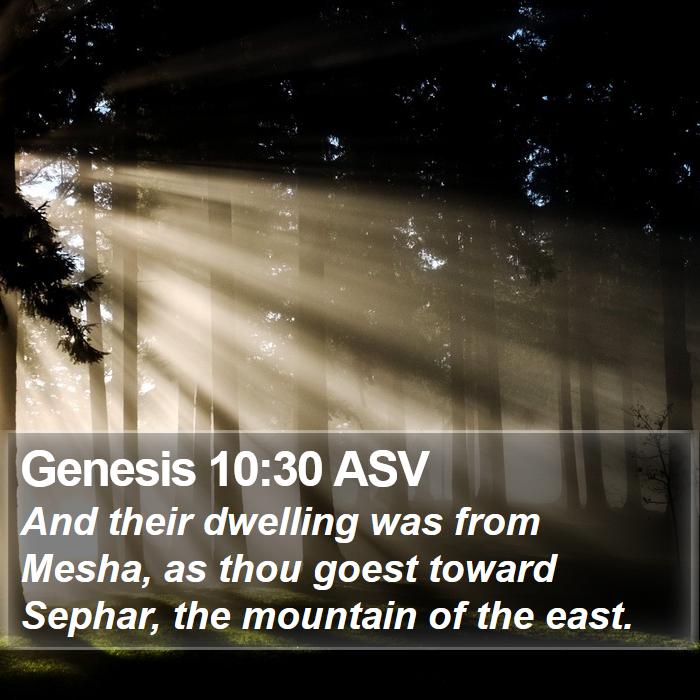 Genesis 10:30 ASV Bible Study