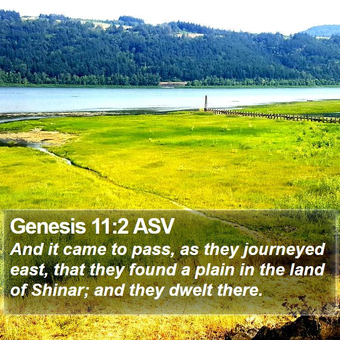 Genesis 11:2 ASV Bible Study