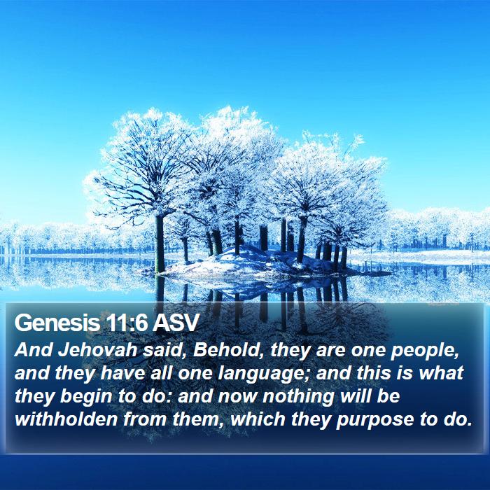 Genesis 11:6 ASV Bible Study