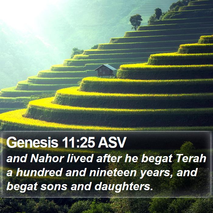 Genesis 11:25 ASV Bible Study