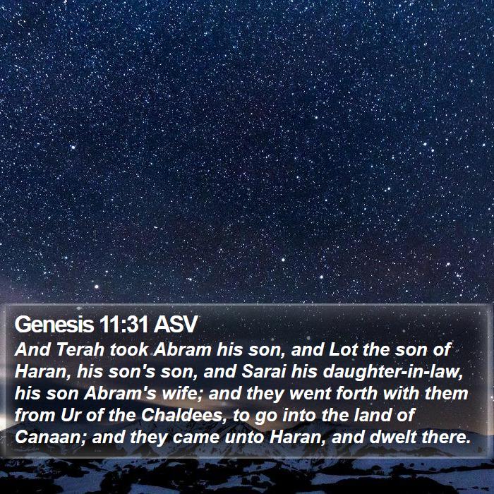 Genesis 11:31 ASV Bible Study