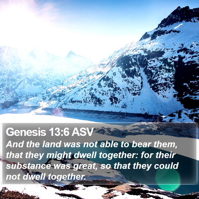 Genesis 13:6 ASV Bible Study