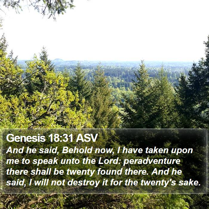 Genesis 18:31 ASV Bible Study