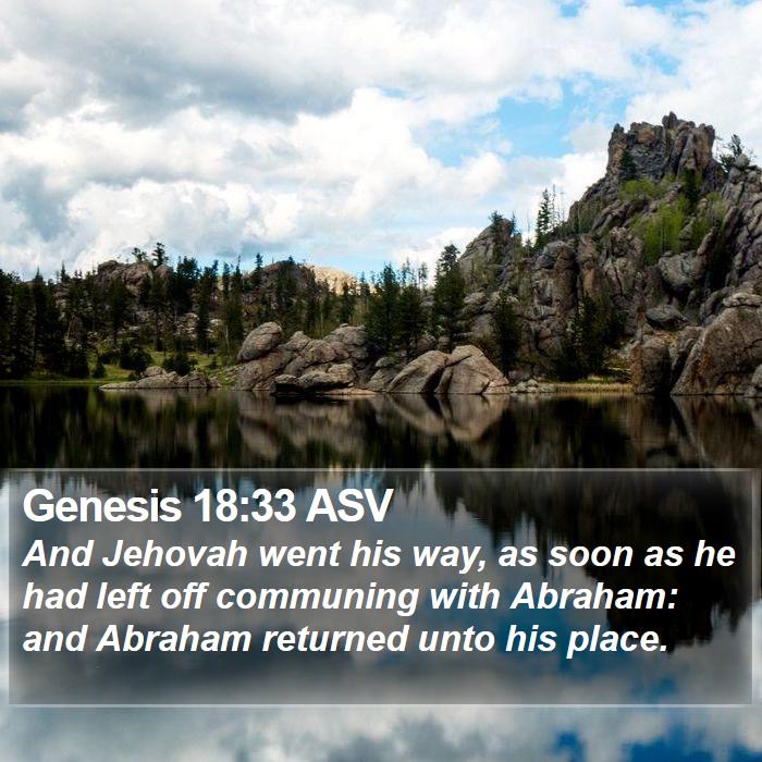 Genesis 18:33 ASV Bible Study