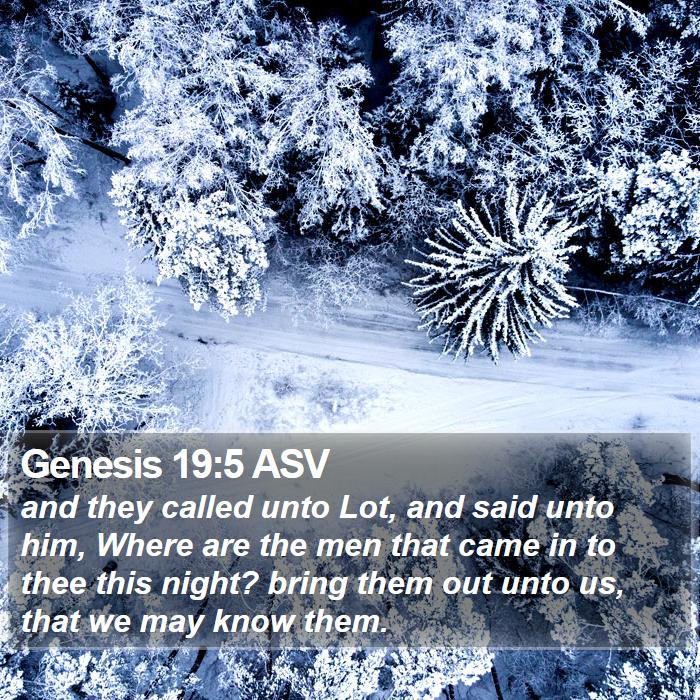 Genesis 19:5 ASV Bible Study