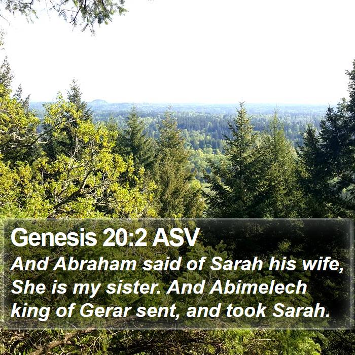 Genesis 20:2 ASV Bible Study