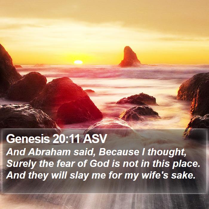 Genesis 20:11 ASV Bible Study