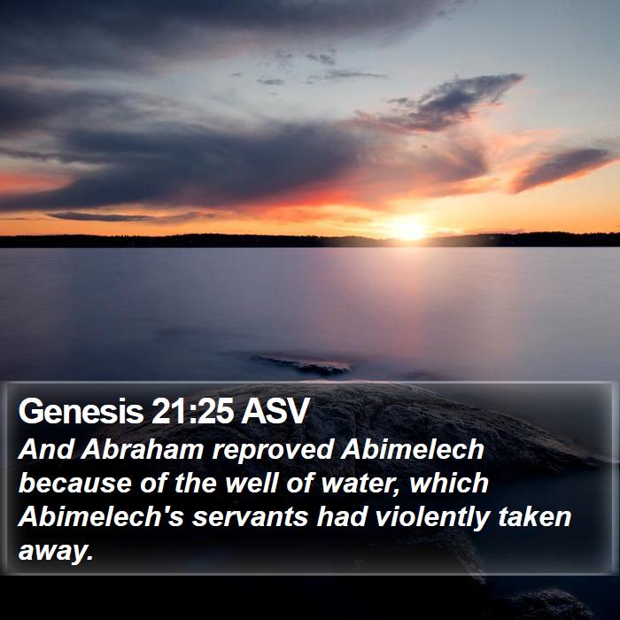 Genesis 21:25 ASV Bible Study