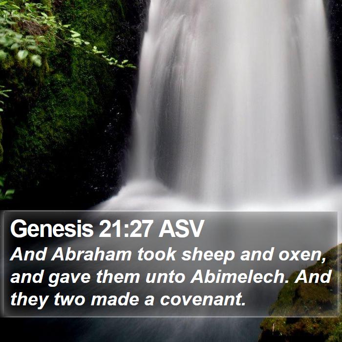 Genesis 21:27 ASV Bible Study