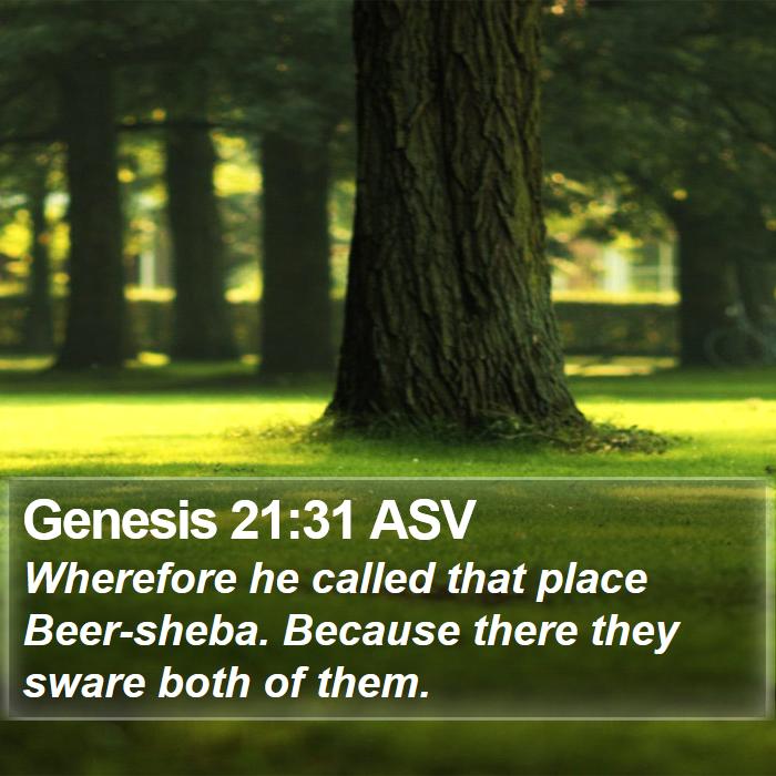 Genesis 21:31 ASV Bible Study