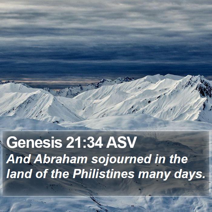 Genesis 21:34 ASV Bible Study