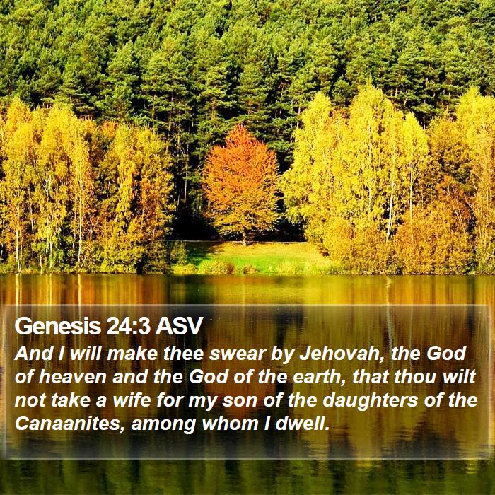 Genesis 24:3 ASV Bible Study