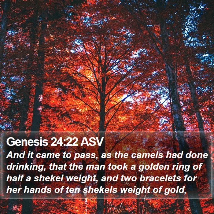 Genesis 24:22 ASV Bible Study