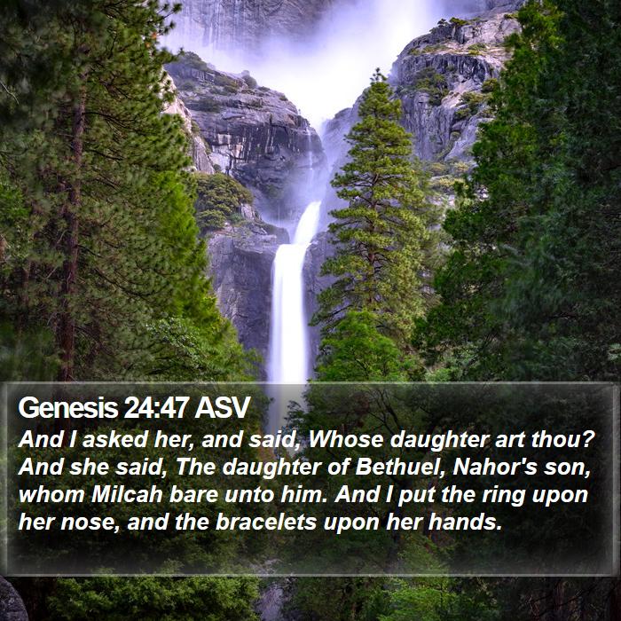 Genesis 24:47 ASV Bible Study