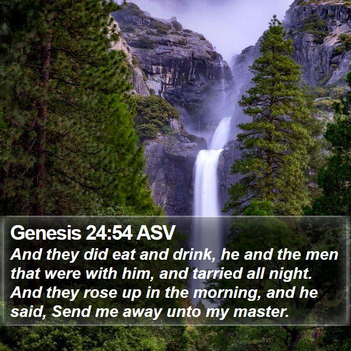 Genesis 24:54 ASV Bible Study