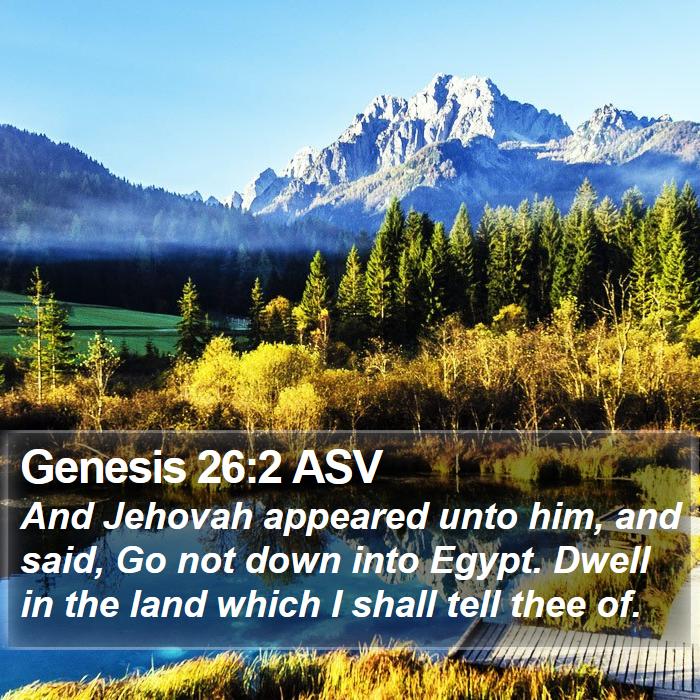 Genesis 26:2 ASV Bible Study