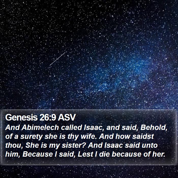 Genesis 26:9 ASV Bible Study