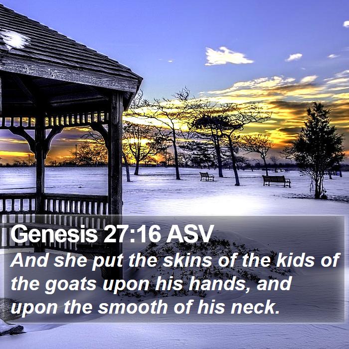 Genesis 27:16 ASV Bible Study