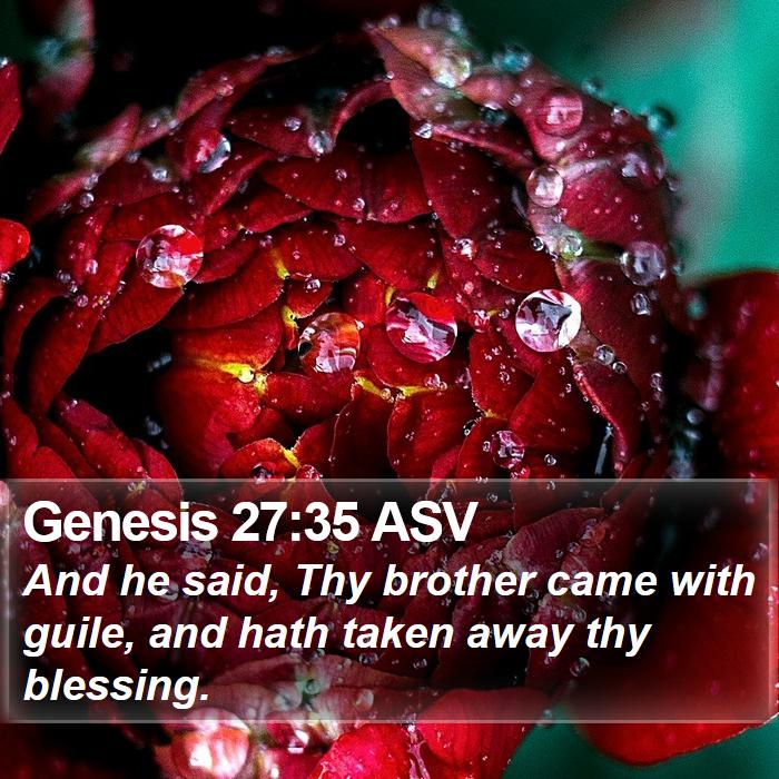 Genesis 27:35 ASV Bible Study