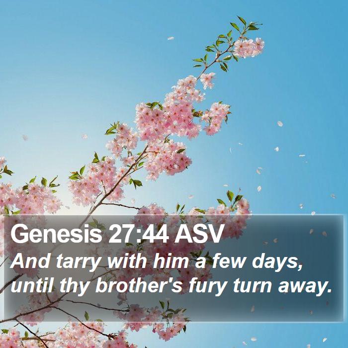 Genesis 27:44 ASV Bible Study