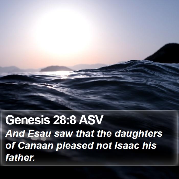 Genesis 28:8 ASV Bible Study