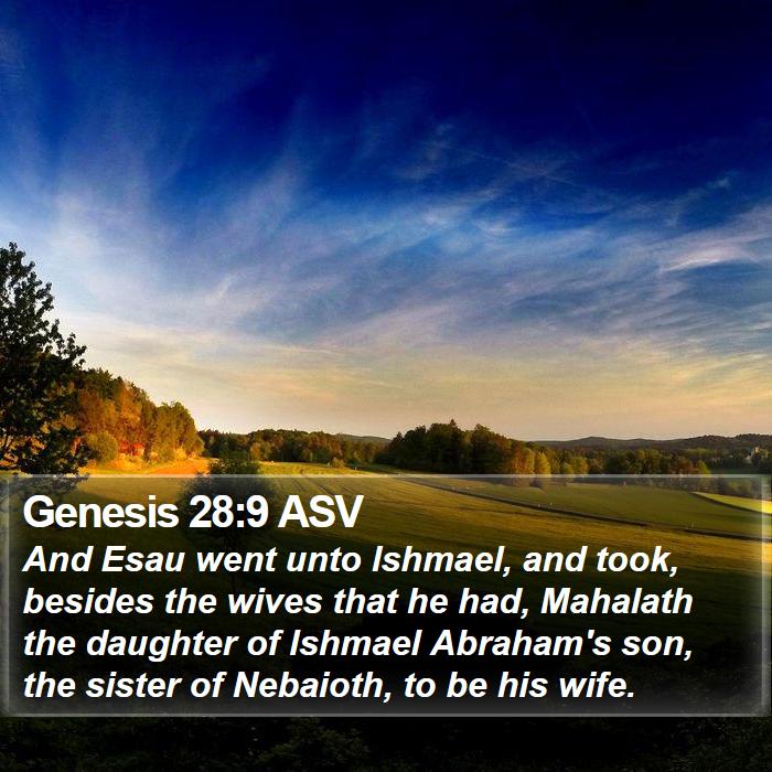 Genesis 28:9 ASV Bible Study