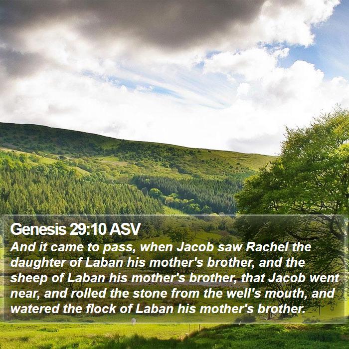 Genesis 29:10 ASV Bible Study