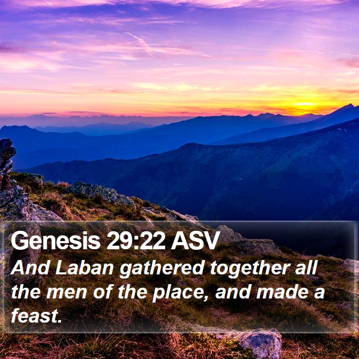 Genesis 29:22 ASV Bible Study