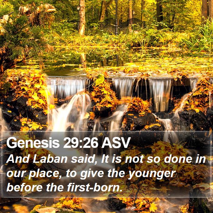 Genesis 29:26 ASV Bible Study