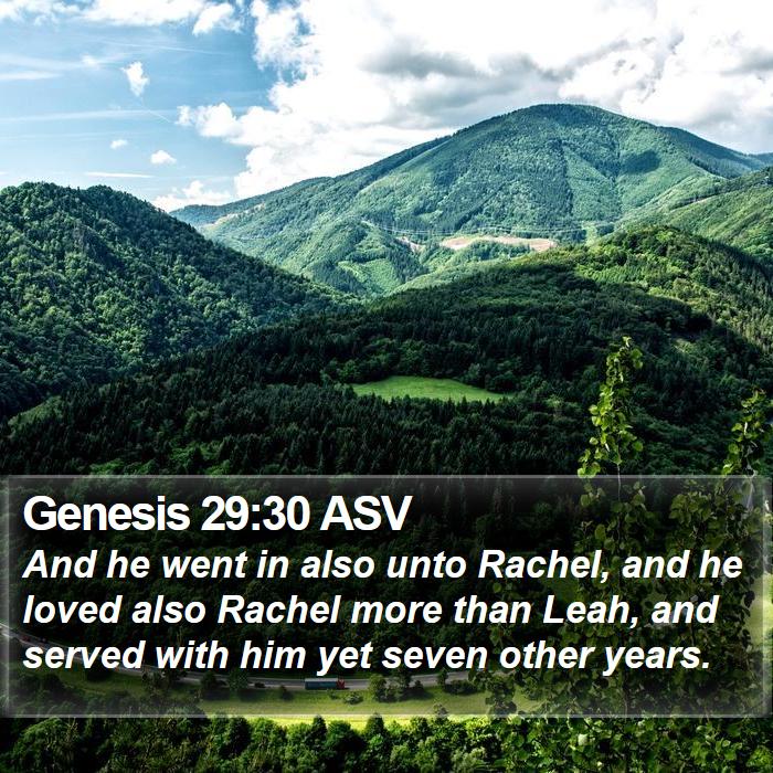 Genesis 29:30 ASV Bible Study