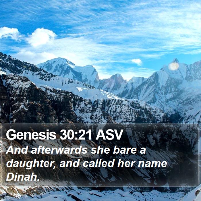 Genesis 30:21 ASV Bible Study