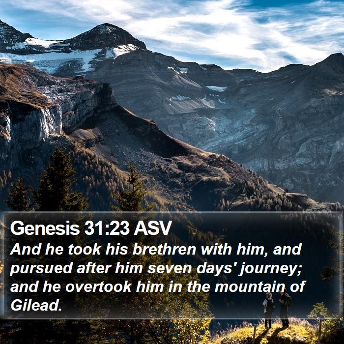 Genesis 31:23 ASV Bible Study