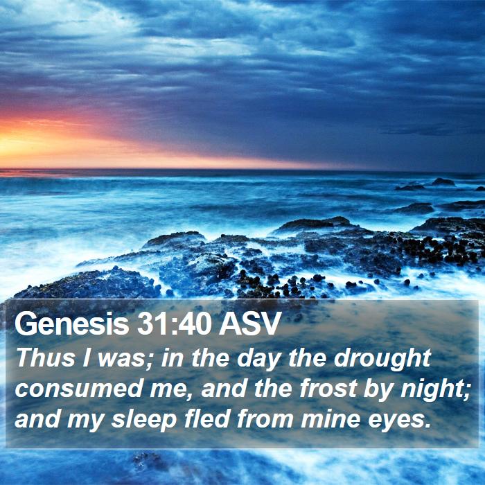 Genesis 31:40 ASV Bible Study