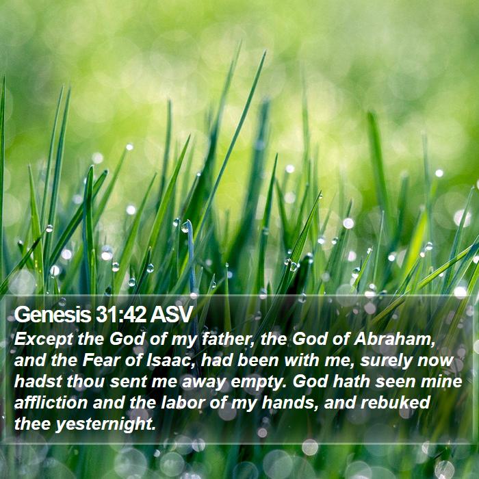 Genesis 31:42 ASV Bible Study