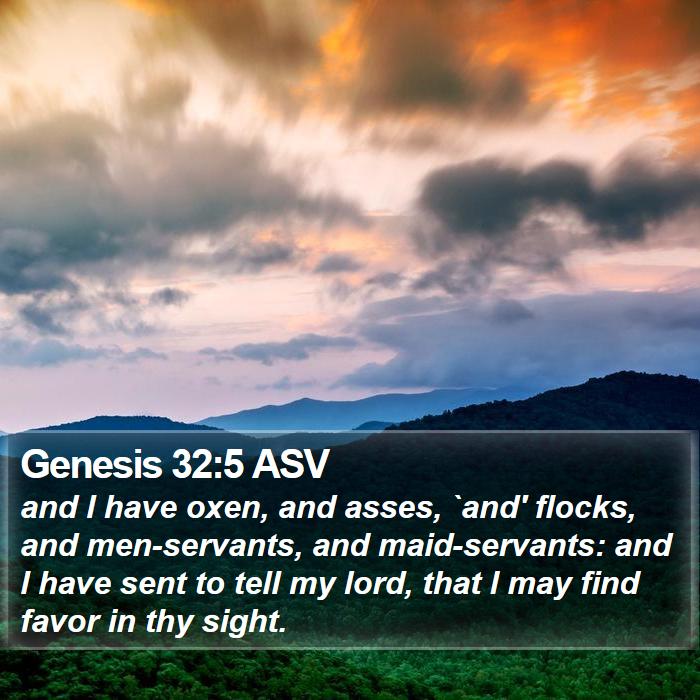 Genesis 32:5 ASV Bible Study