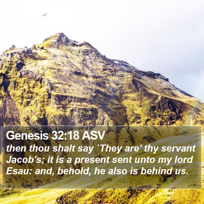 Genesis 32:18 ASV Bible Study