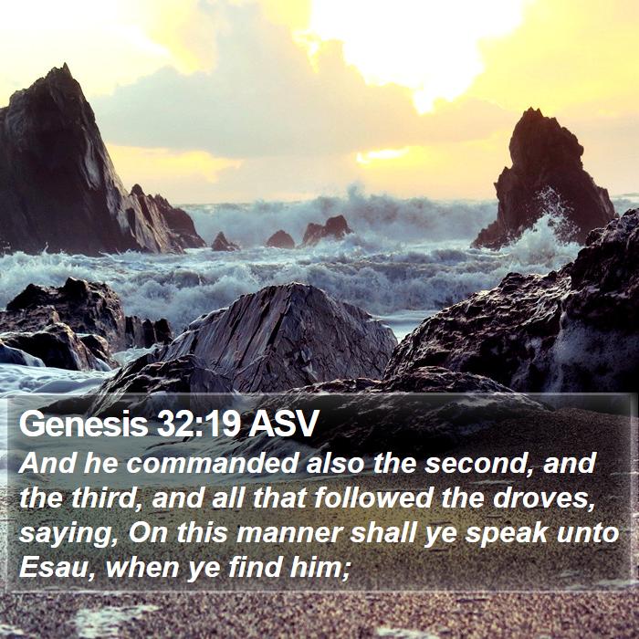 Genesis 32:19 ASV Bible Study