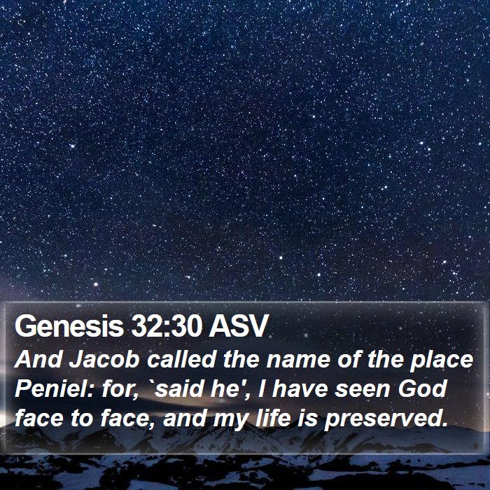 Genesis 32:30 ASV Bible Study